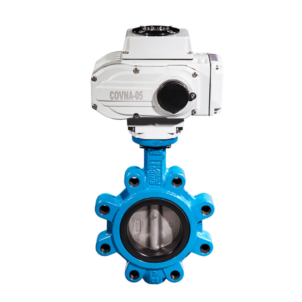 Lugged butterfly valve with electric actuator 1